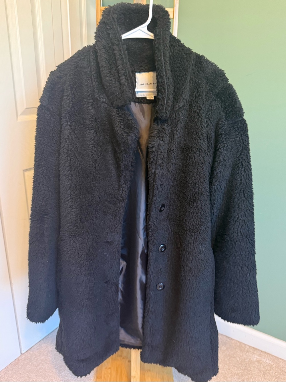 American Eagle Outfitters Black Fur Coat